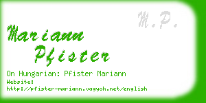 mariann pfister business card